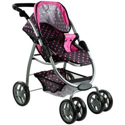 Carucior pentru papusa Alice Dots 3810 (Pink/Black) Thumb
