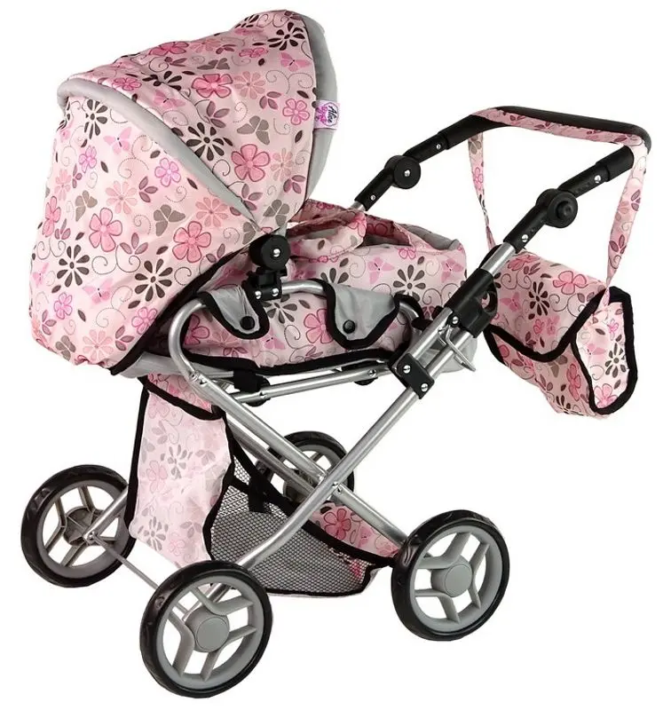 Коляска для куклы Alice Flowers 14959 (Pink) - 5