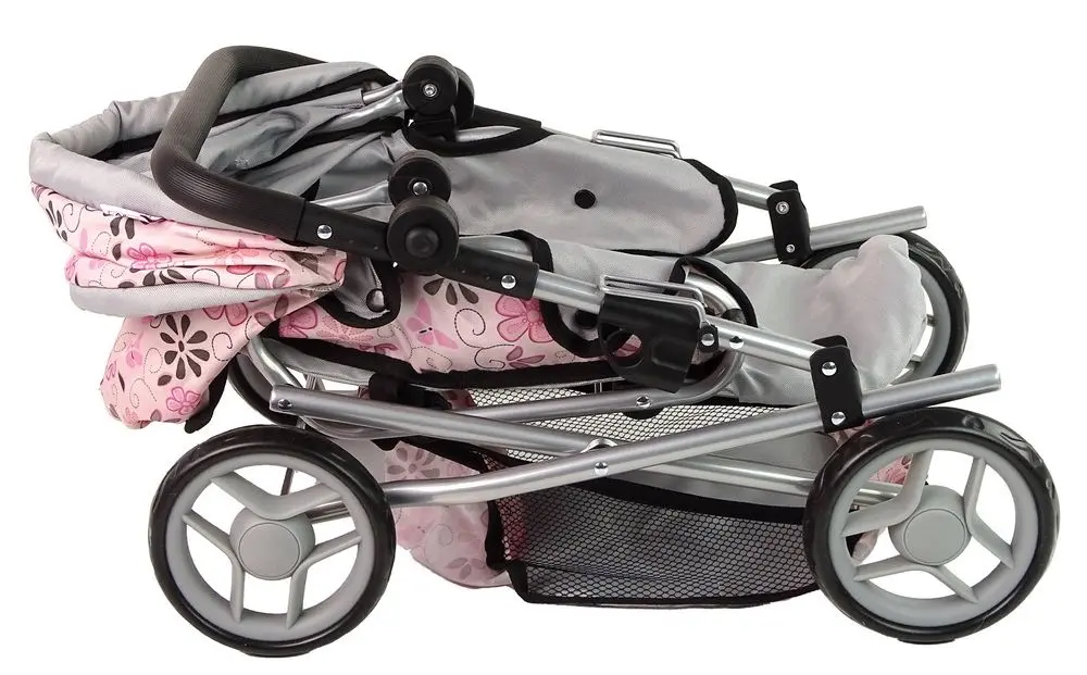 Коляска для куклы Alice Flowers 14959 (Pink) - 9