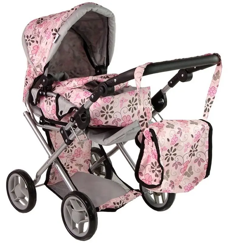 Коляска для куклы Alice Flowers 14959 (Pink)