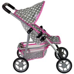 Коляска для куклы Alice Pink Stars 14958 (Grey/Pink) Thumb