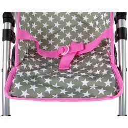 Коляска для куклы Alice Pink Stars 14958 (Grey/Pink) Thumb
