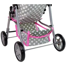 Коляска для куклы Alice Pink Stars 14958 (Grey/Pink) Thumb