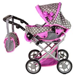Carucior pentru papusa Alice Stars 14954 (Pink/Gray) Thumb