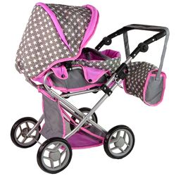 Carucior pentru papusa Alice Stars 14954 (Pink/Gray) Thumb