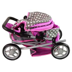 Carucior pentru papusa Alice Stars 14954 (Pink/Gray) Thumb