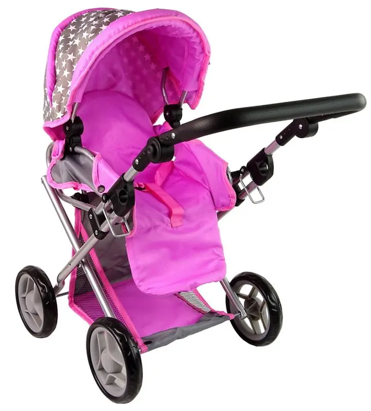 Carucior pentru papusa Alice Stars 14954 (Pink/Gray) - 9