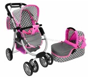 Carucior pentru papusa Alice Stars 14955 (Pink/Gray)