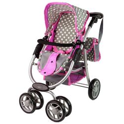 Carucior pentru papusa Alice Stars 14955 (Pink/Gray) Thumb