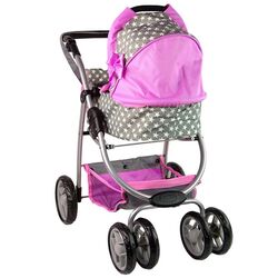 Коляска для куклы Alice Stars 14956 (Pink/Gray) Thumb
