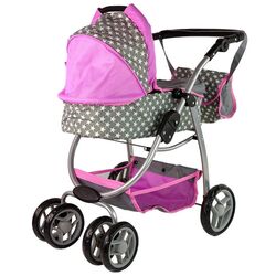 Коляска для куклы Alice Stars 14956 (Pink/Gray) Thumb