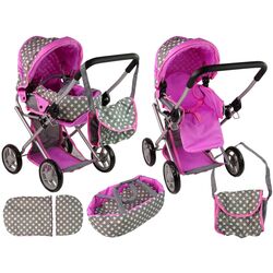 Коляска для куклы Alice Stars 14957 (Pink/Gray) Thumb