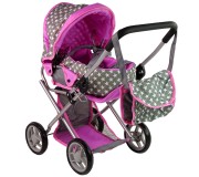 Carucior pentru papusa Alice Stars 14957 (Pink/Gray)