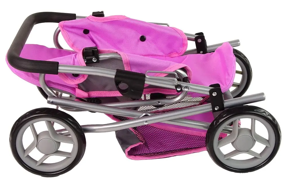 Коляска для куклы Alice Stars 14957 (Pink/Gray) - 8