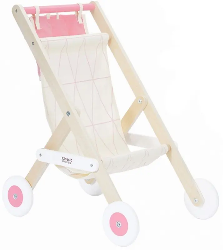 Коляска для куклы Classic World CW50549 (White/Pink)