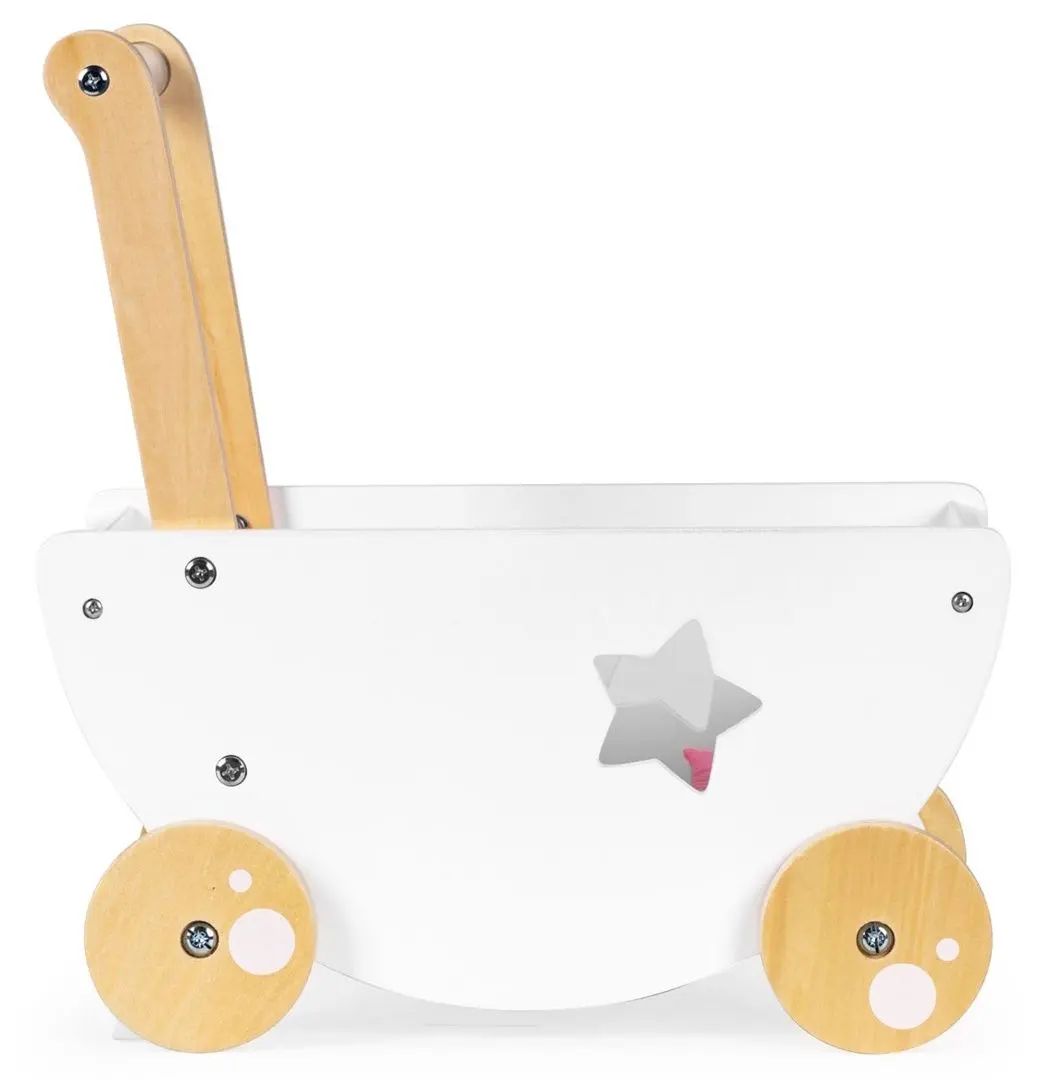 Коляска для куклы Ecotoys 2150N (Wood/White)