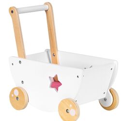 Коляска для куклы Ecotoys 2150N (Wood/White)