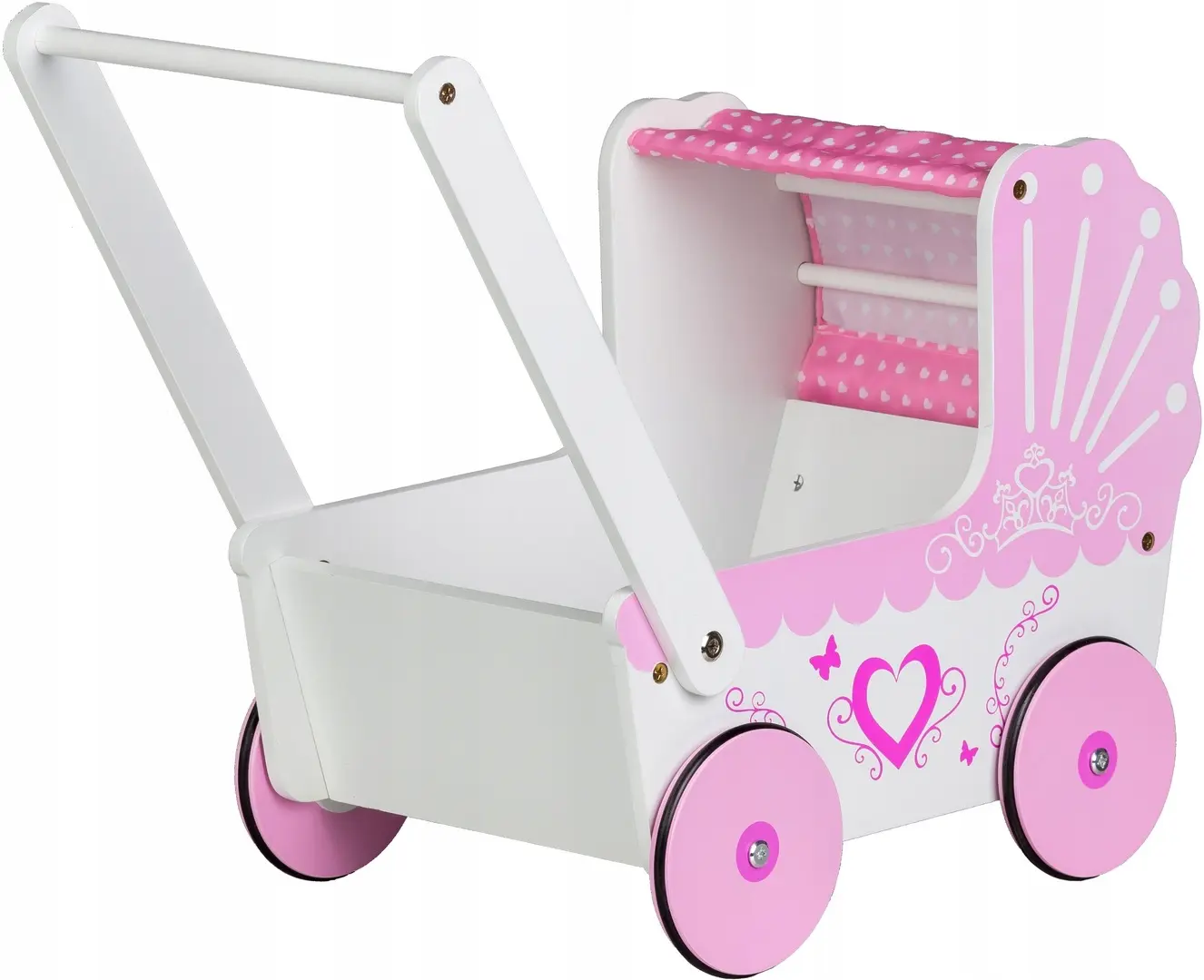 Carucior pentru papusa Ecotoys TT003 (Pink/White)