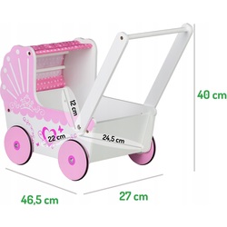 Carucior pentru papusa Ecotoys TT003 (Pink/White) Thumb