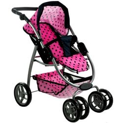 Коляска для куклы 2в1 LeanToys 3812 (Pink/Black) Thumb