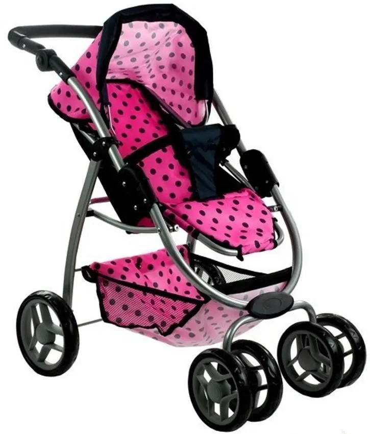 Коляска для куклы 2в1 LeanToys 3812 (Pink/Black) - 2