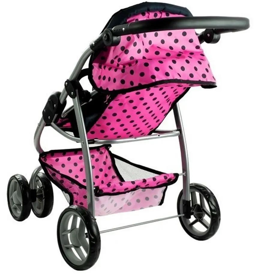 Коляска для куклы 2в1 LeanToys 3812 (Pink/Black) - 4