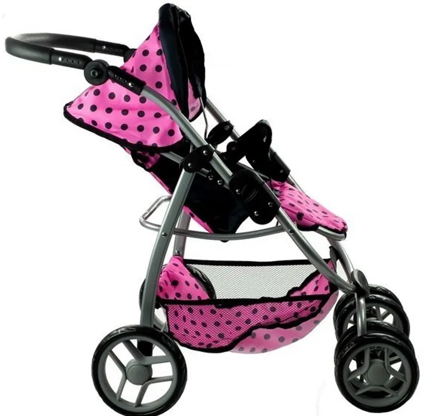 Коляска для куклы 2в1 LeanToys 3812 (Pink/Black) - 5