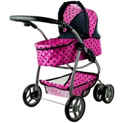 Коляска для куклы 2в1 LeanToys 3812 (Pink/Black) Thumb