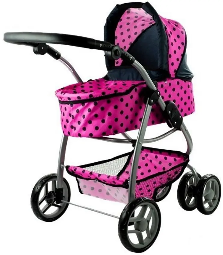 Коляска для куклы 2в1 LeanToys 3812 (Pink/Black) - 6