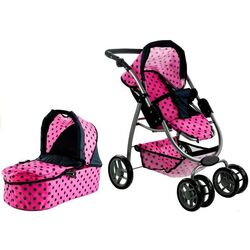 Коляска для куклы 2в1 LeanToys 3812 (Pink/Black) Thumb