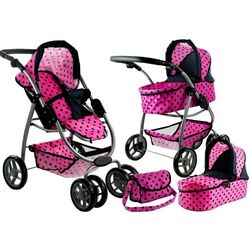 Коляска для куклы 2в1 LeanToys 3812 (Pink/Black) Thumb