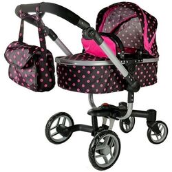 Коляска для куклы LeanToys 5245 (Black/Pink)