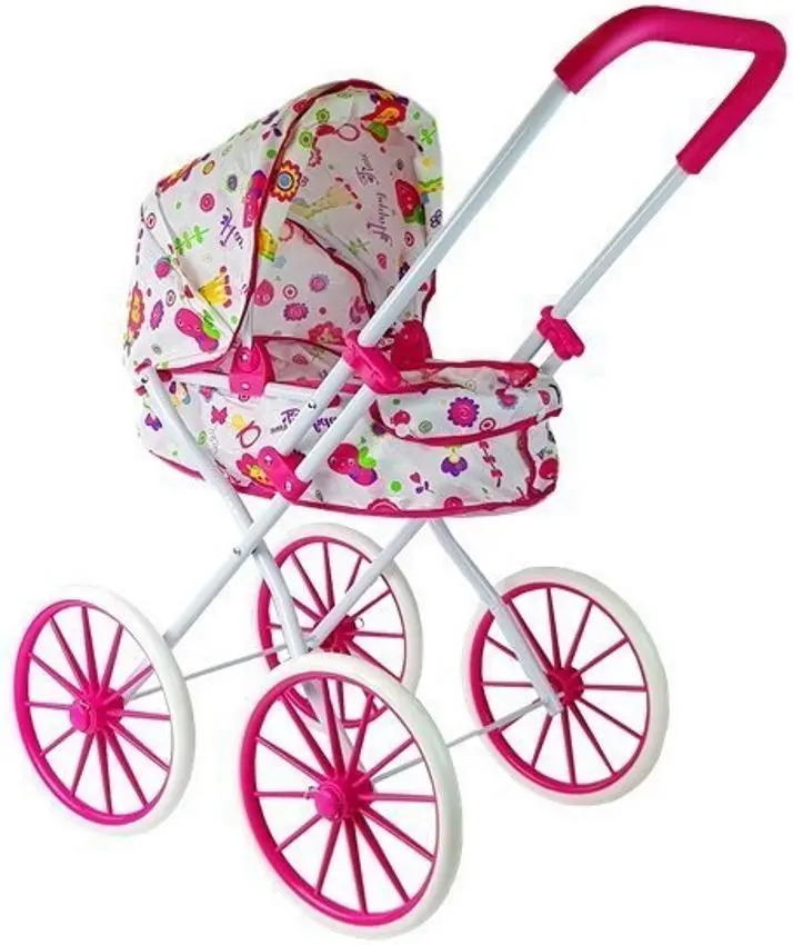 Carucior pentru papusa LeanToys 6883 (Pink/White)