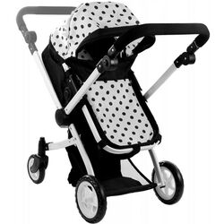 Carucior pentru papusa LeanToys Alice 3816 (Black/White) Thumb