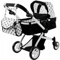 Коляска для куклы LeanToys Alice 3816 (Black/White)