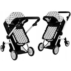 Carucior pentru papusa LeanToys Alice 3816 (Black/White) Thumb