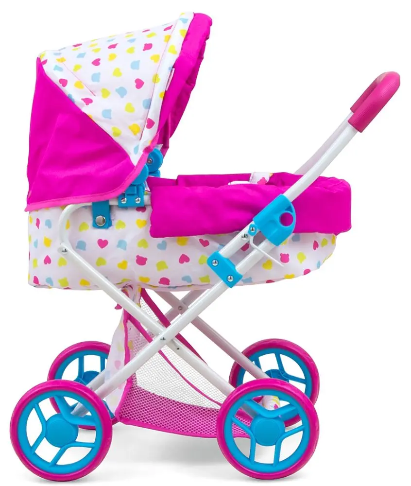Carucior pentru papusa Milly Mally Alice Candy (Pink/White)