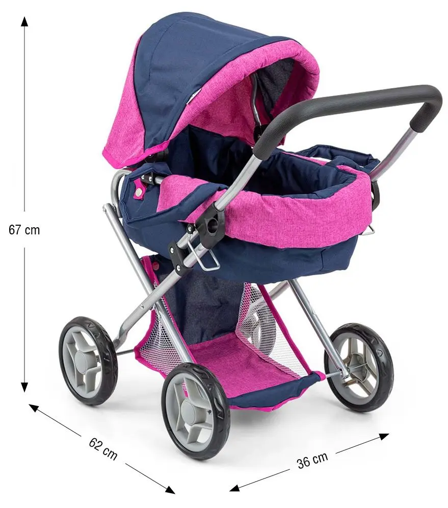 Carucior pentru papusa Milly Mally Alice (Prestige Navy/Pink) - 5