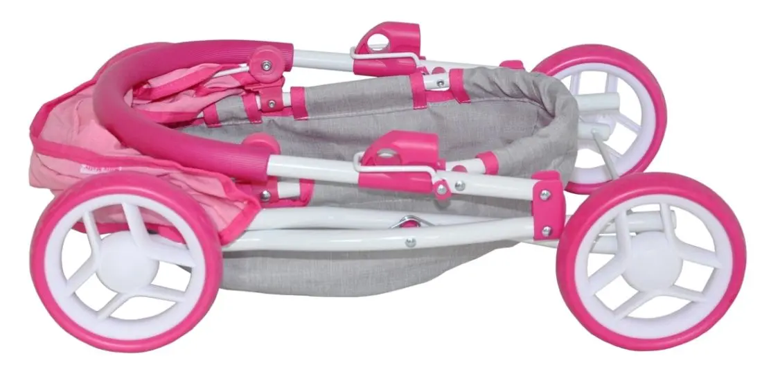 Коляска для куклы Milly Mally Dori Prestige (Pink/Gray) - 4