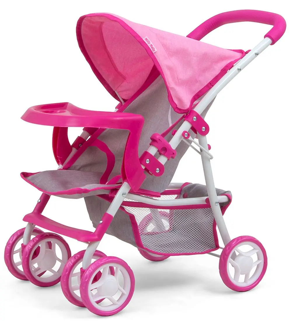 Carucior pentru papusa Milly Mally Kate Prestige (Pink/Gray)