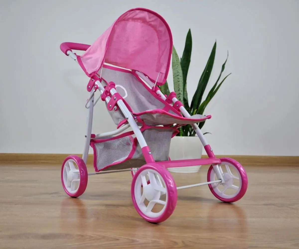 Коляска для куклы Milly Mally Natalie Prestige (Pink/Gray) - 6