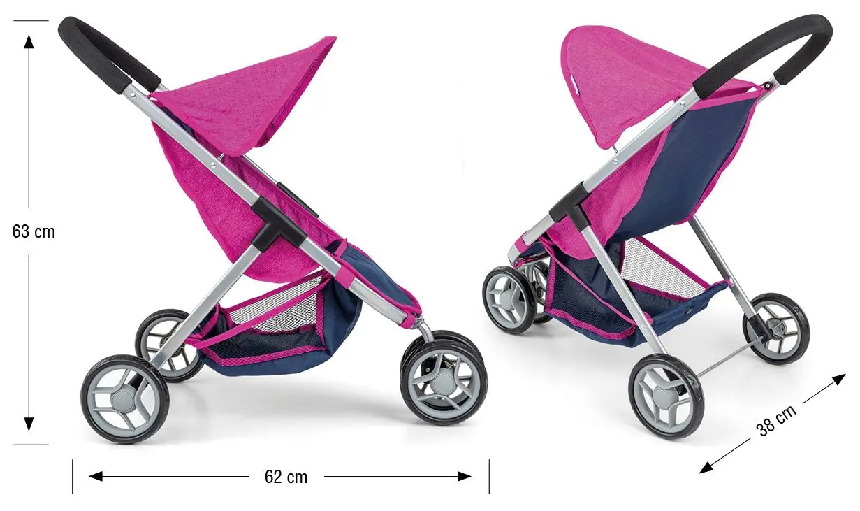 Коляска для куклы Milly Mally Susie (Prestige Navy/Pink) - 5