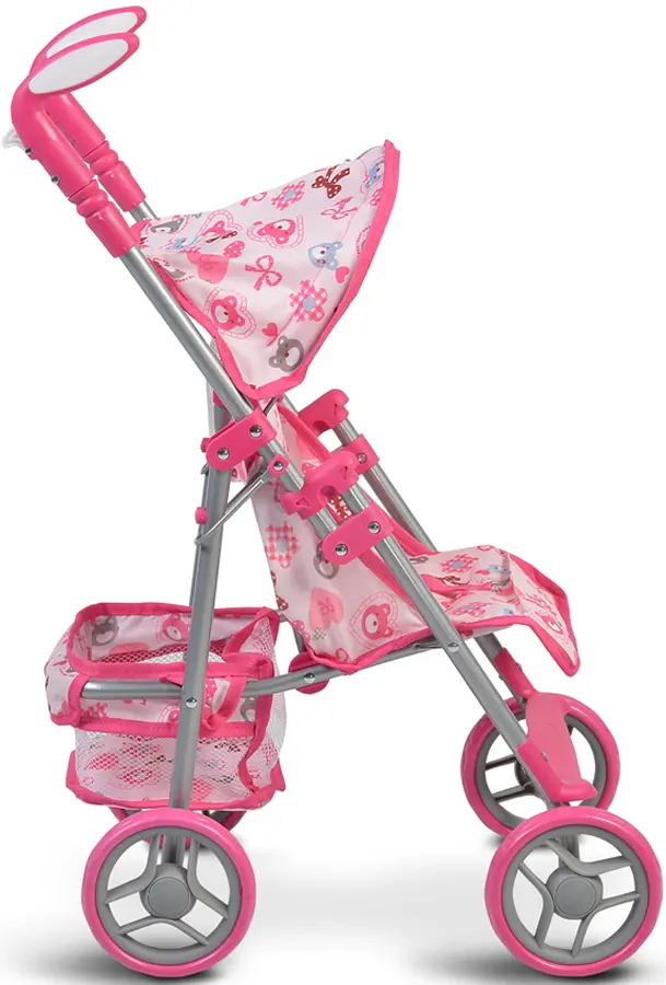 Carucior pentru papusa Moni Flower Garden (Pink) - 3