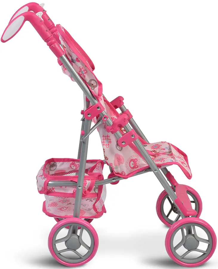 Carucior pentru papusa Moni Flower Garden (Pink) - 4
