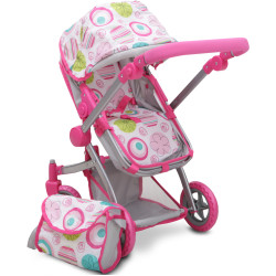 Carucior pentru papusa Moni Pink Rose 9651B (Pink/Gray) Thumb