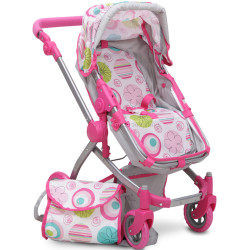 Carucior pentru papusa Moni Pink Rose 9651B (Pink/Gray)