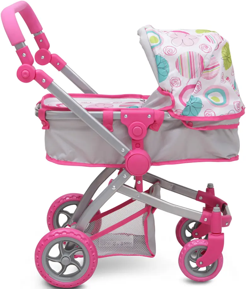 Carucior pentru papusa Moni Pink Rose 9651B (Pink/Gray) - 4