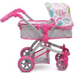 Carucior pentru papusa Moni Pink Rose 9651B (Pink/Gray) Thumb