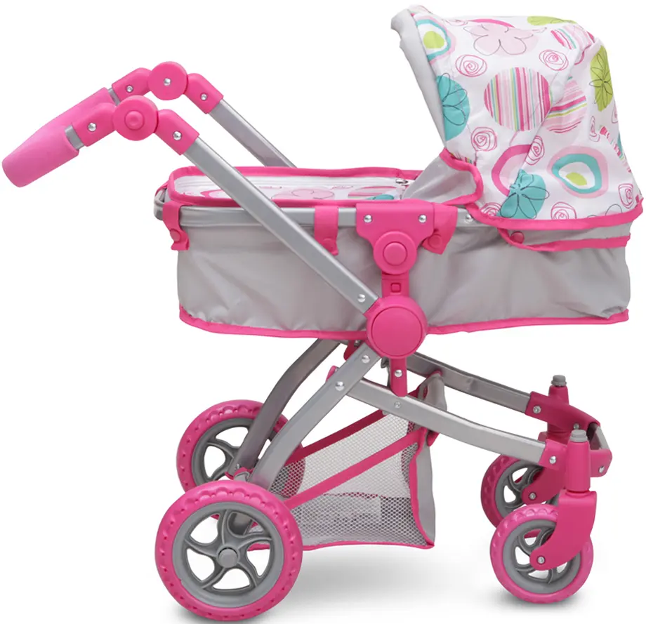 Carucior pentru papusa Moni Pink Rose 9651B (Pink/Gray) - 5