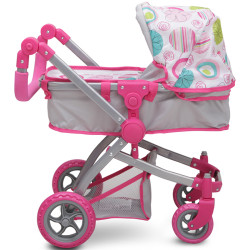 Carucior pentru papusa Moni Pink Rose 9651B (Pink/Gray) Thumb